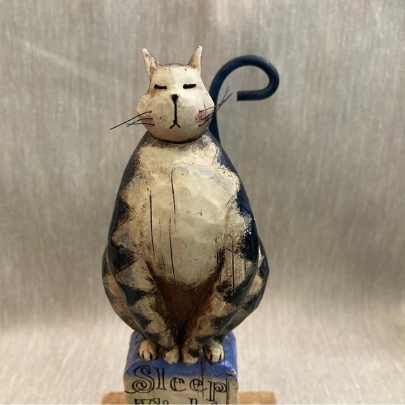 JIM SHORE Sleep Tight Cat On  a Tombstone With a Fence Resin - Picture 3 of 9